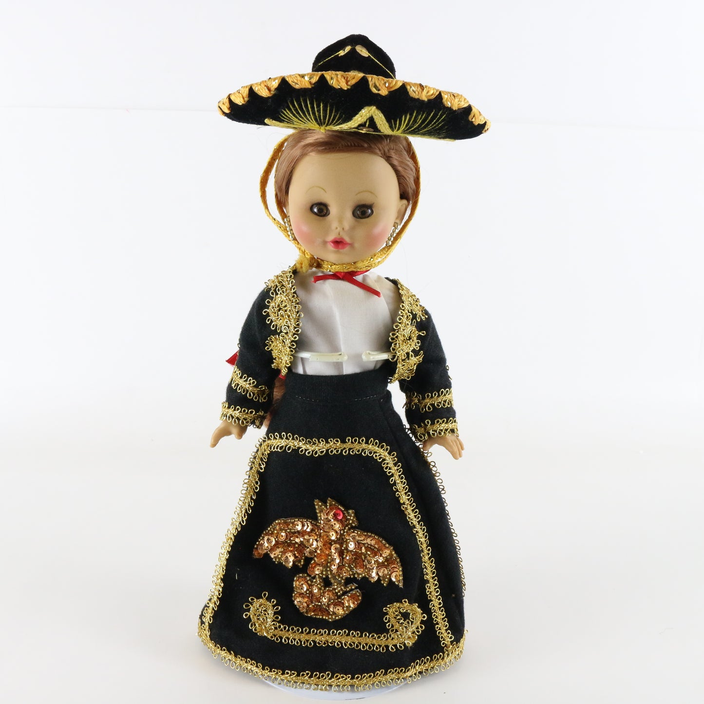 Vintage Munecas Eny Mexican Mariachi Doll Blinking Eyes 12.5" Vinyl Doll W/ Hat