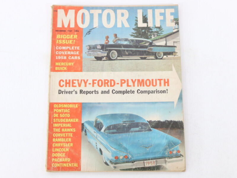 Lot Of 5 Motor Life Vintage Car Magazines Aug Sep Nov Dec 1957 25c
