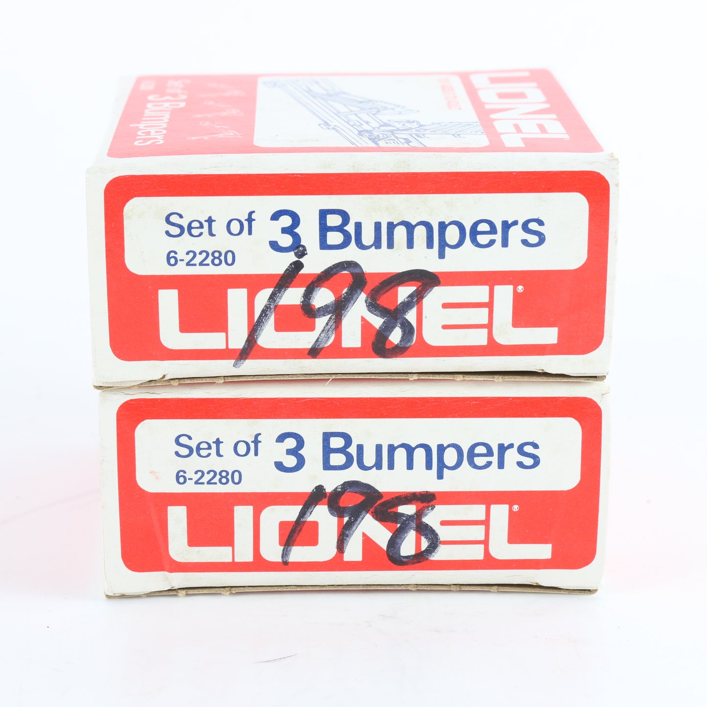 Lionel O 6-2280 Lot Of 2 Boxes (6 total Pieces) Black Plastic Bumpers end-of-track protective bumpers for layout