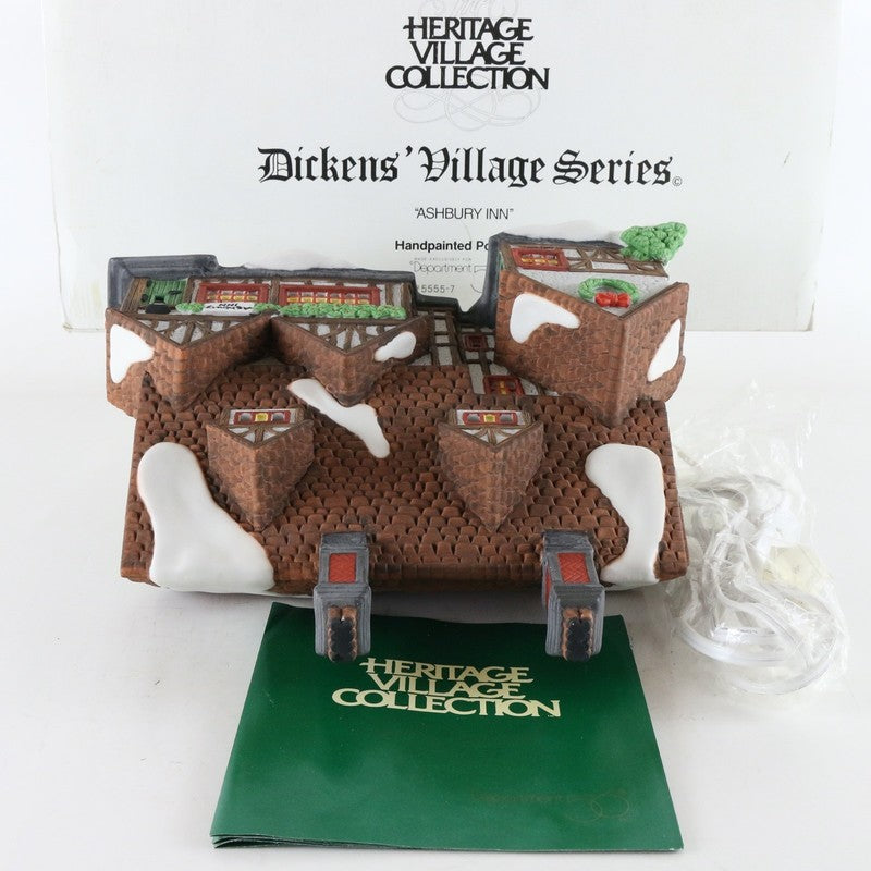 Dept 56 Dickens Village Ashbury Inn Porcelain Christmas Building 5555-7
