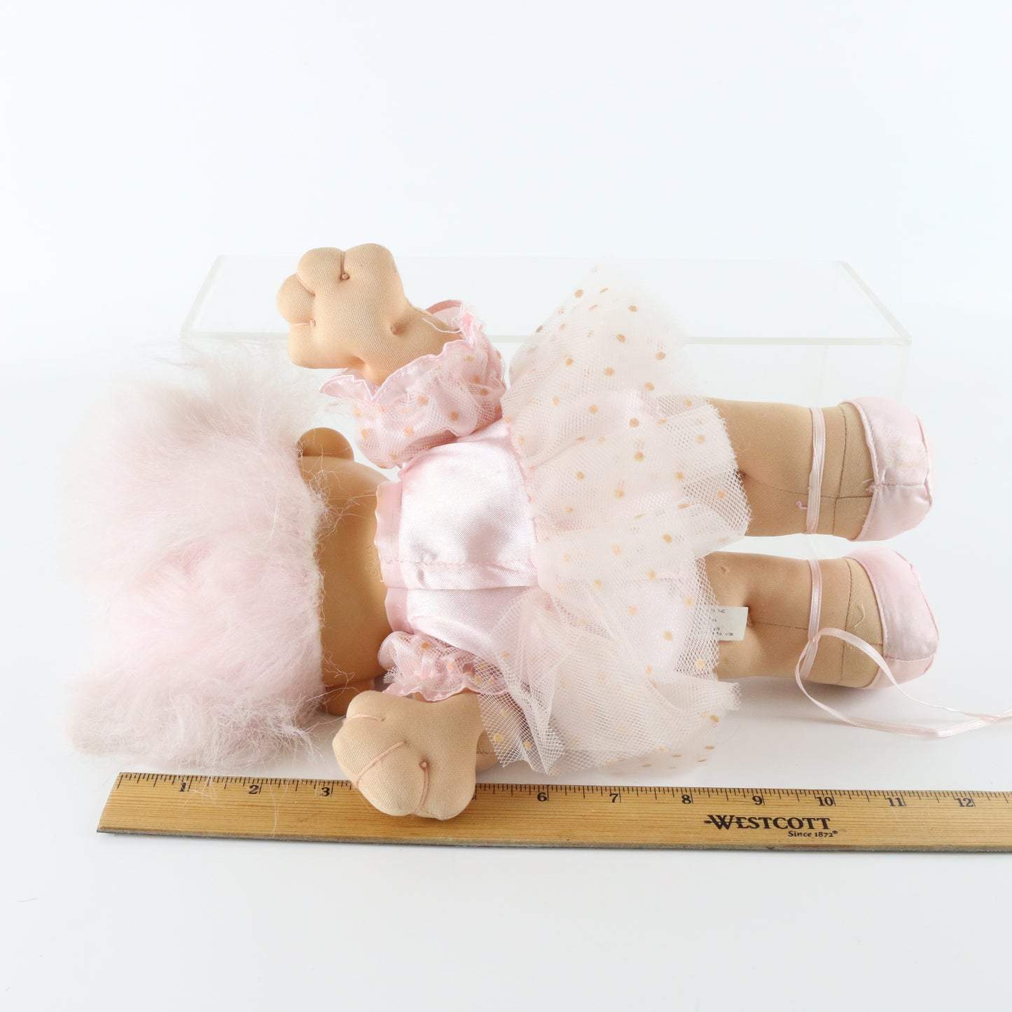 Troll Pink Ballerina Fabric & Vinyl 12" Doll Russ Berrie & Co 2324