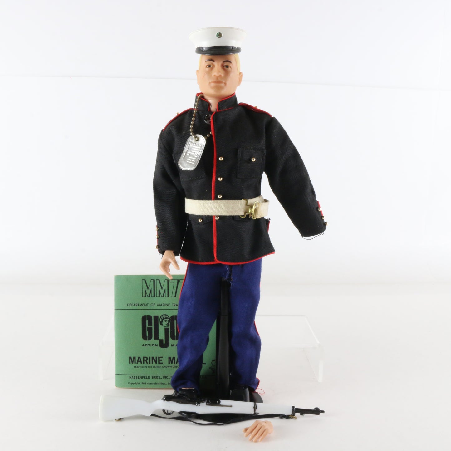 1964 Hasbro Gi Joe Marine Dress Parade Figure W/ Outfit & More Scar USA Made