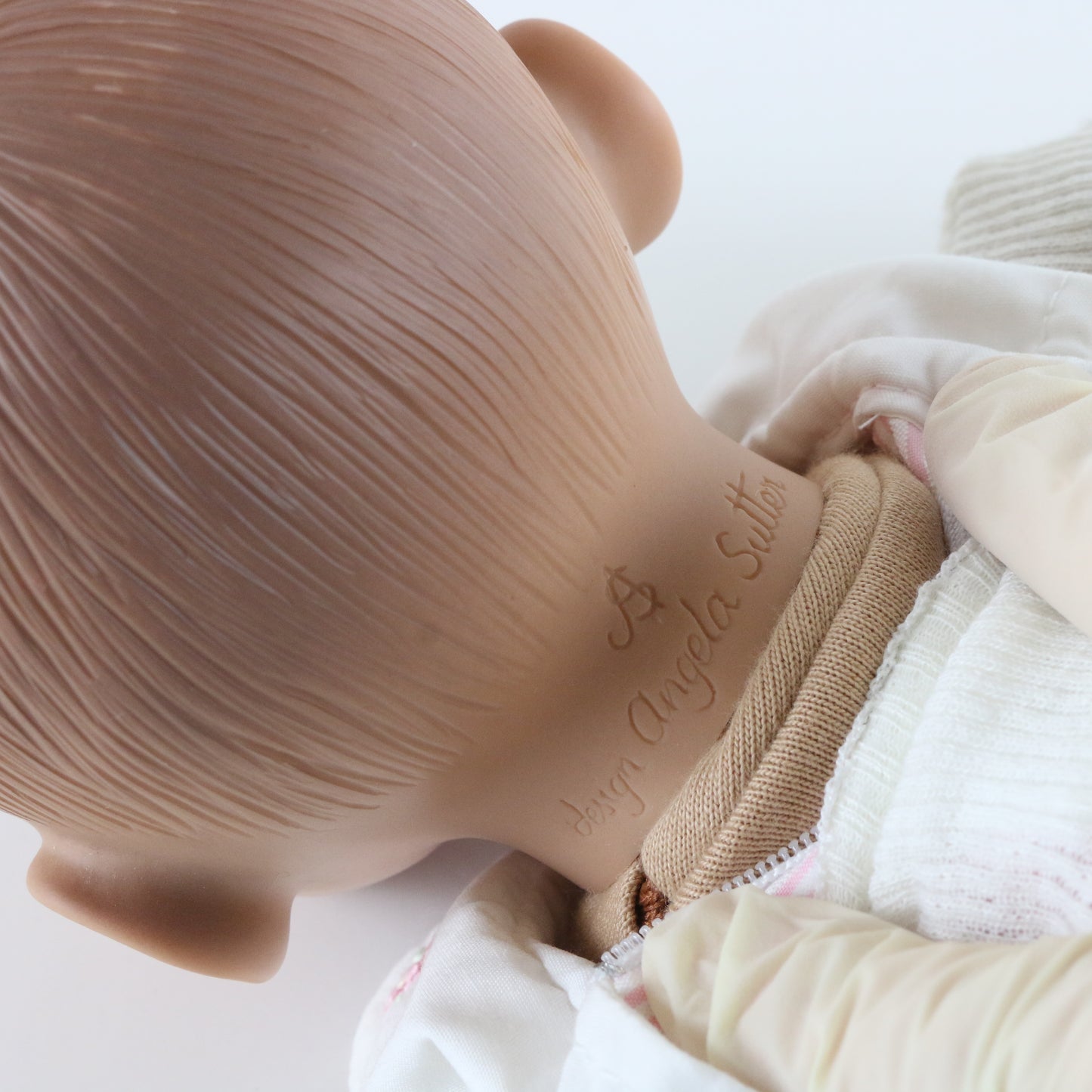 Angela Sutter White & Pink Clothing Large 16" Vinyl Baby Doll W/ Hat