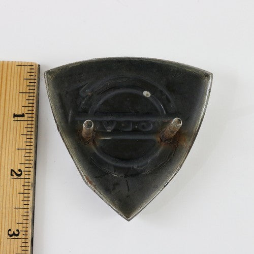 Volvo 1800 Silver & Black Metal Front HOOD Panel Emblem Badge 3"