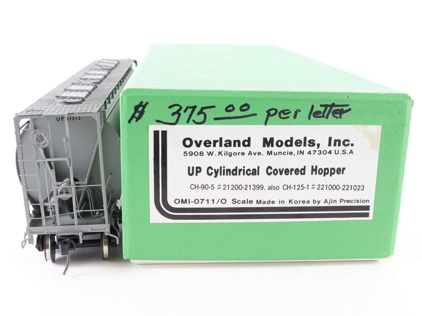 Overland O Scale UP 21212 Cylindrical Covered Hopper Brass Painted OMI-0711