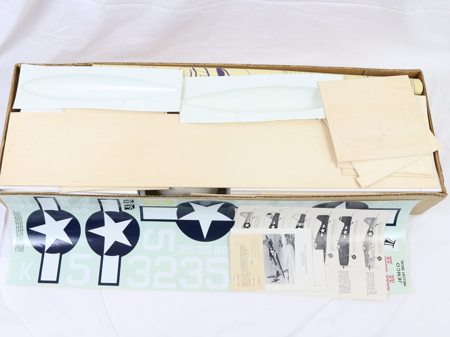 Jemco Grumman F-6-f Hellcat 56" Wingspan Wood RC Plane Kit