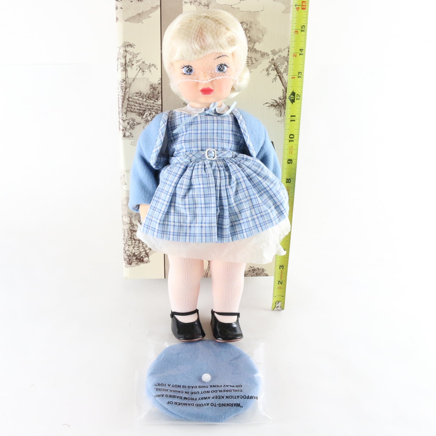 Terri Lee Blue Eyes Blue Dress & Hat 16" Vinyl Doll 20022 W/ Extras