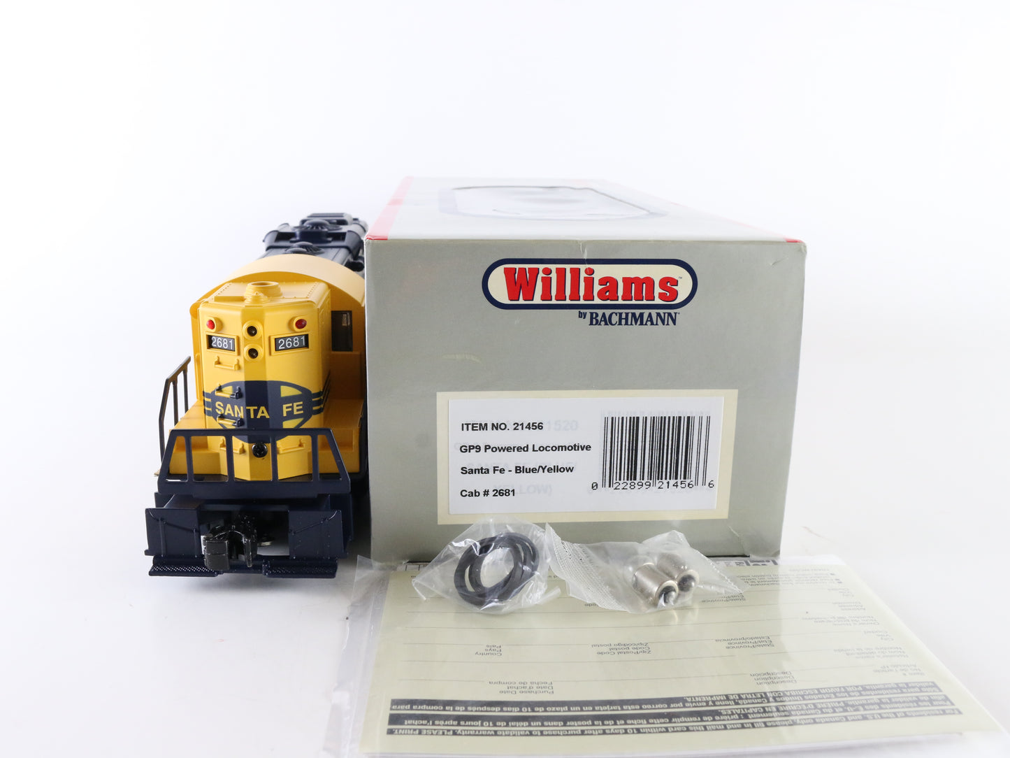 Williams O Santa Fe 2681 Blue Yellow GP9 Diesel Locomotive