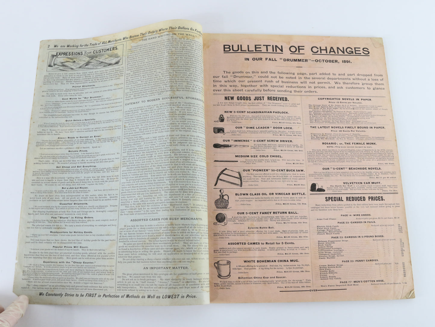 Butler Brothers Our Drummer October 1891 Antique Merchants Catalog