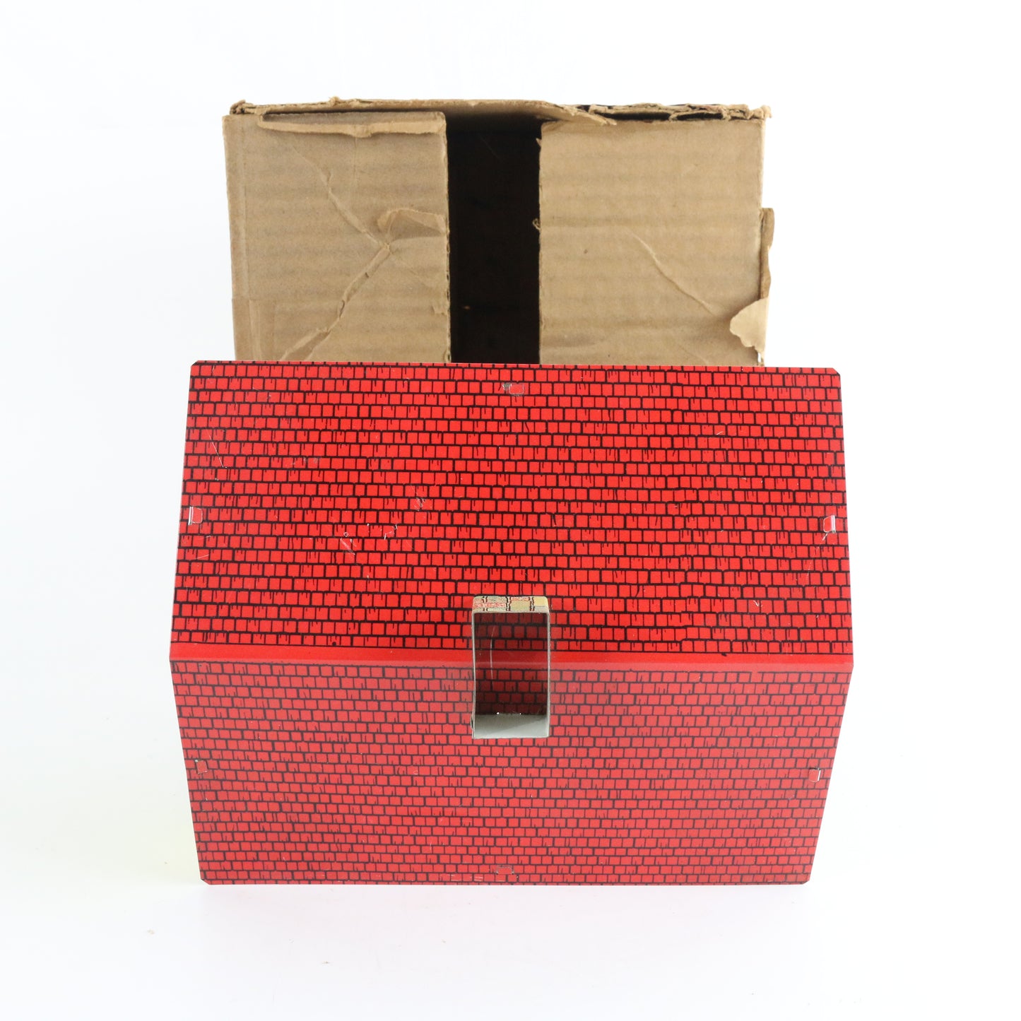 Vintage Model Train Building Tin Metal House Skyline Accessory O M14 WITH BOX nostalgic tin house layout piece