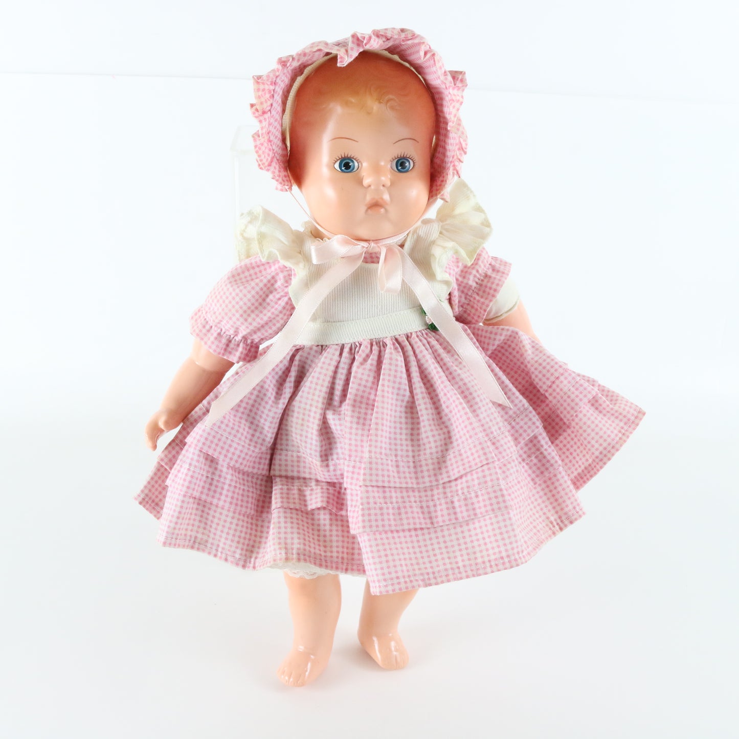 Gold Medal Baby Pink Dress Girl Horsman 13.5" Doll W/ Cap