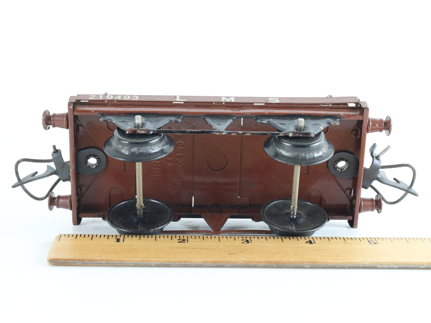 Hornby Meccano O LMS 219493 Low Side Gondola FLAT Car Tin Train prewar open-top freight wagon collectible