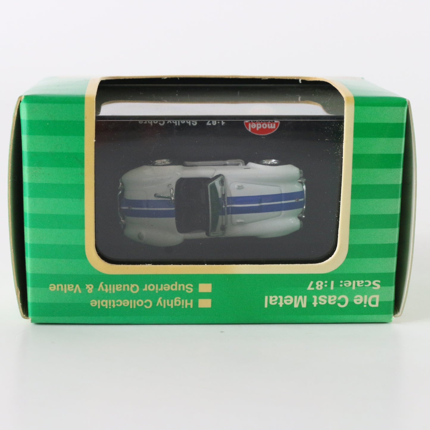 Shelby Cobra White & Blue Model Car Model Power Minis HO SCALE 1:87 19225