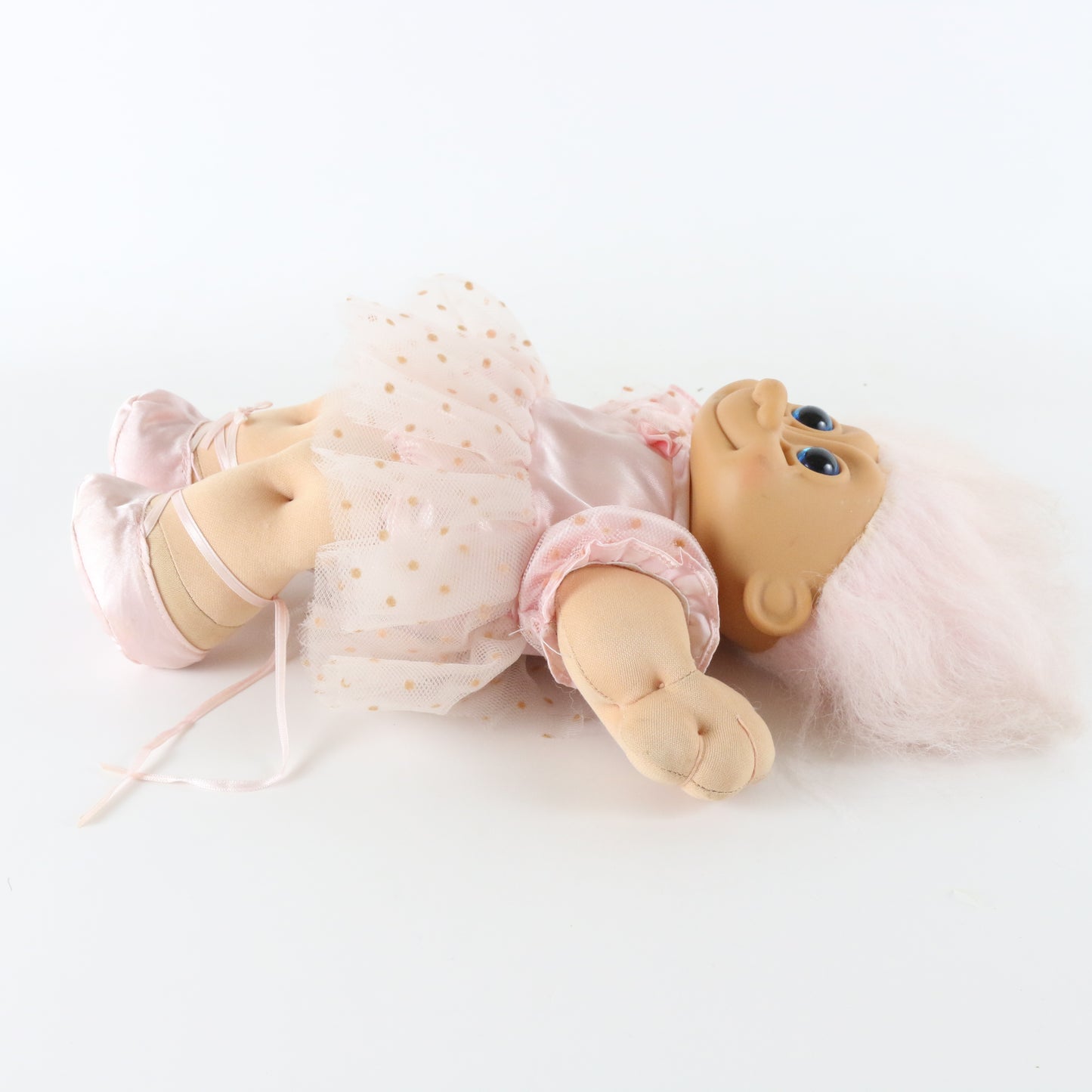 Troll Pink Ballerina Fabric & Vinyl 12" Doll Russ Berrie & Co 2324