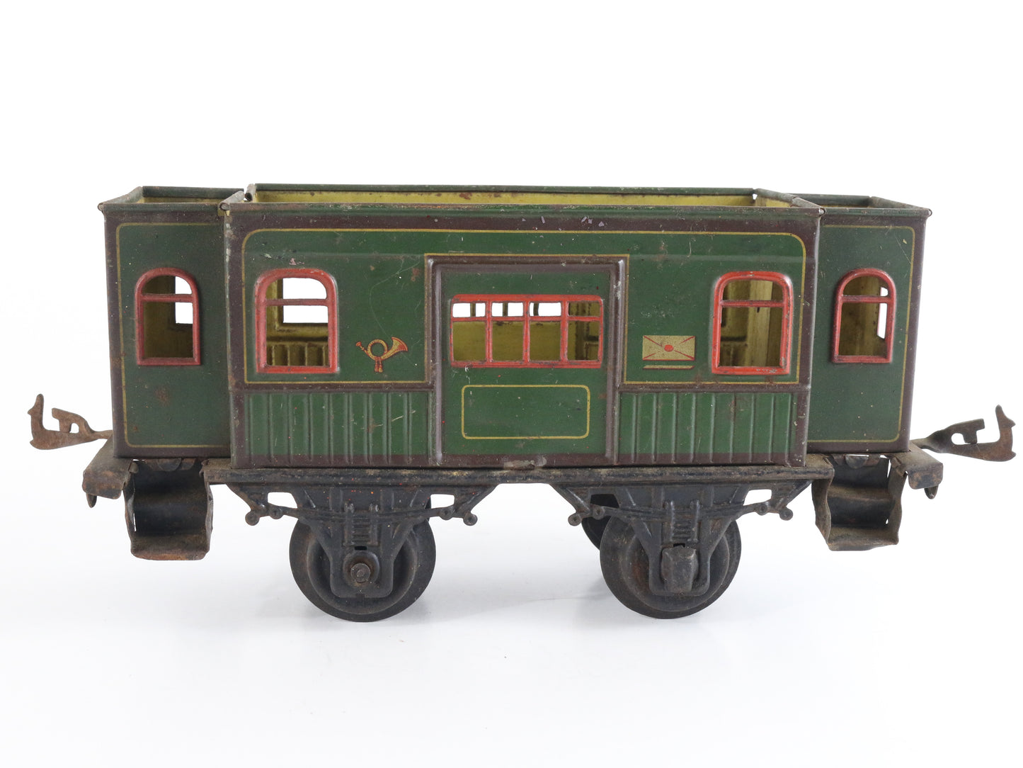 Bing Prewar GBN O Green Postwagen Baggage Car Model Train historic German baggage coach tinplate collectible
