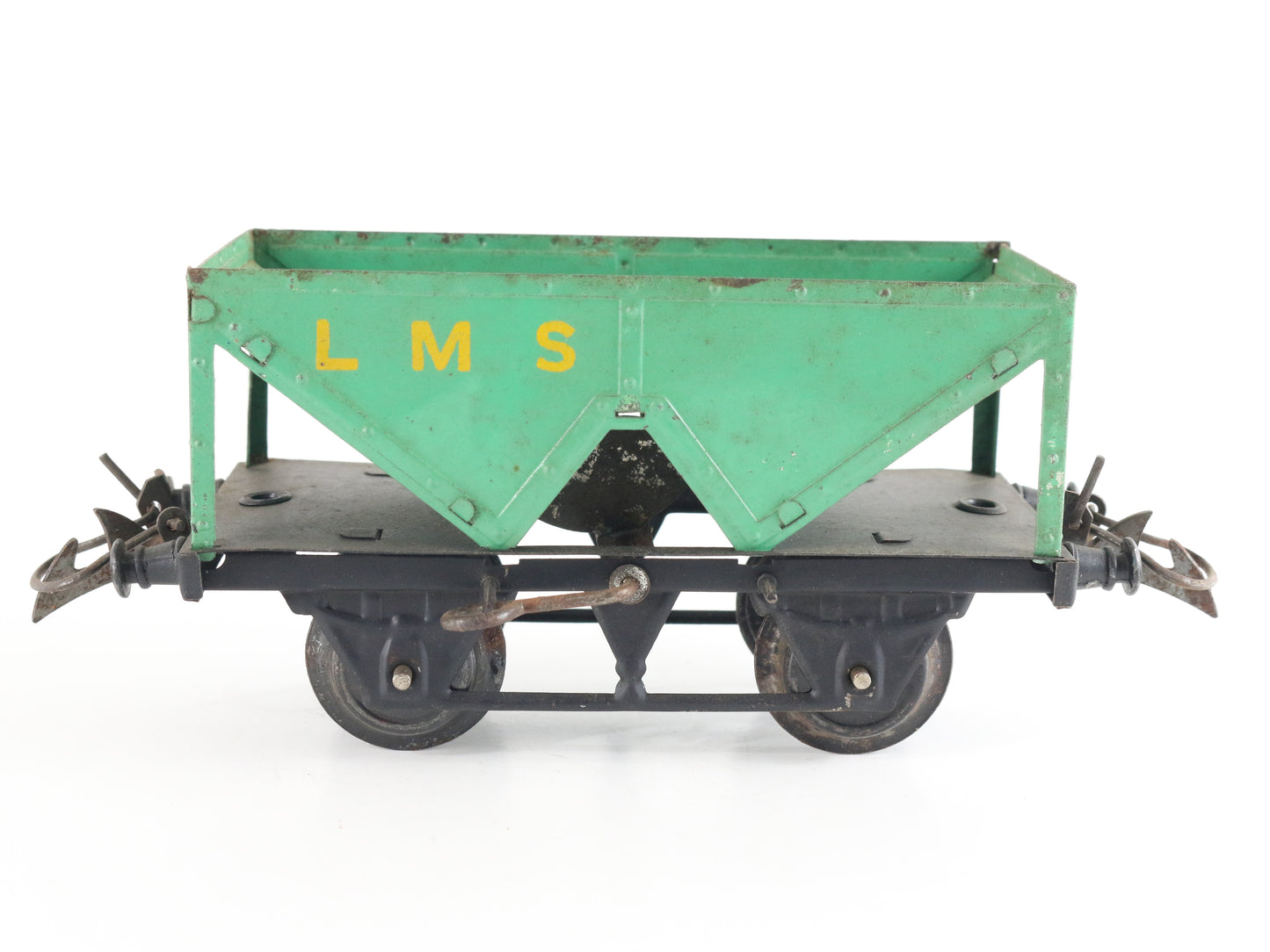 LMS Green 2 Bay Hopper Car Hornby Meccano O Model Freight Car 1950s classic coal hopper wagon restoration