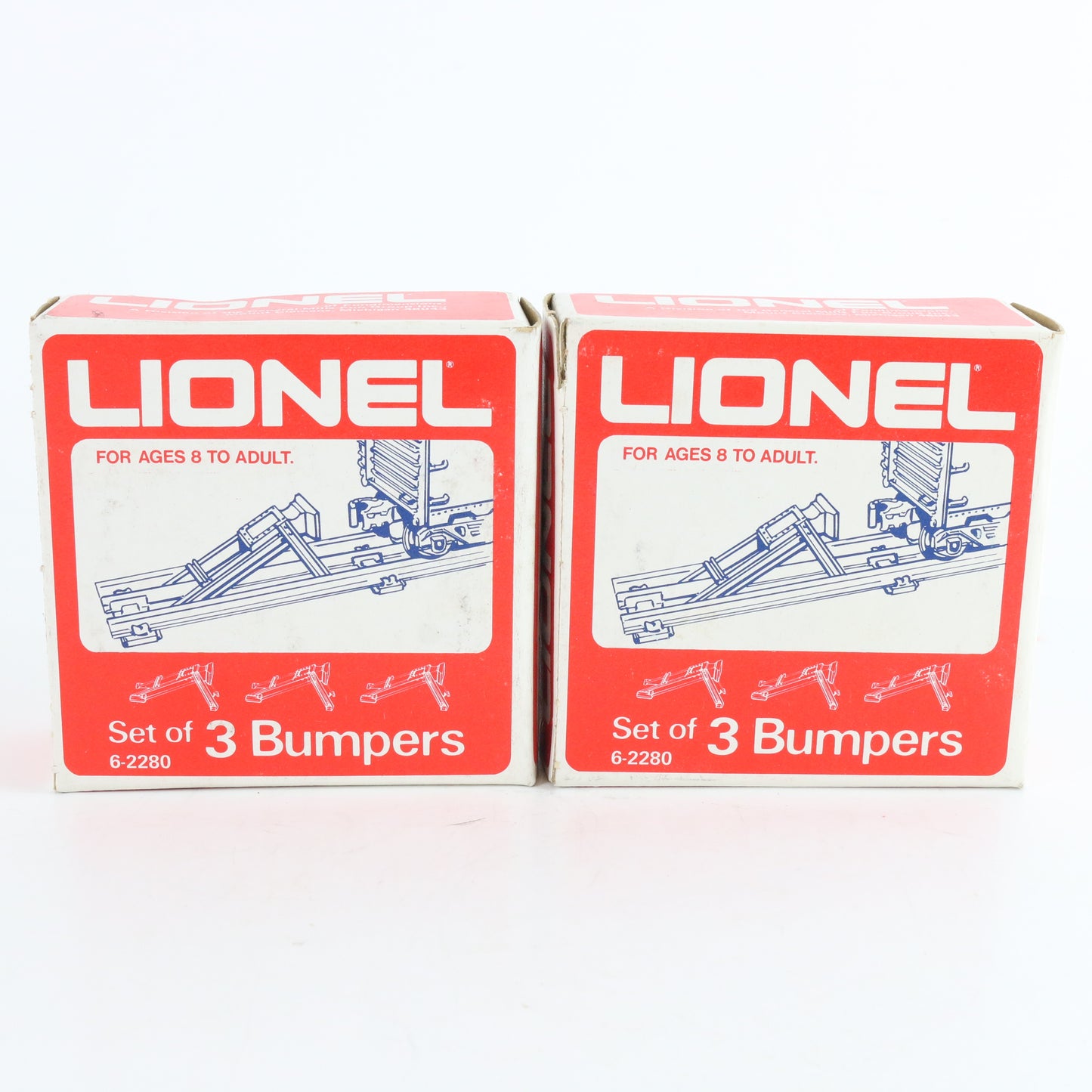 Lionel O 6-2280 Lot Of 2 Boxes (6 total Pieces) Black Plastic Bumpers end-of-track protective bumpers for layout