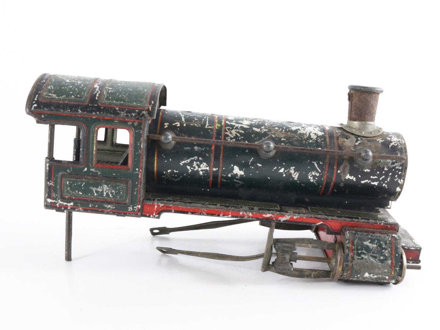 Red & Green Steam Locomotive Engine Shell Marklin O Prewar Tin Train antique tinplate loco shell restoration