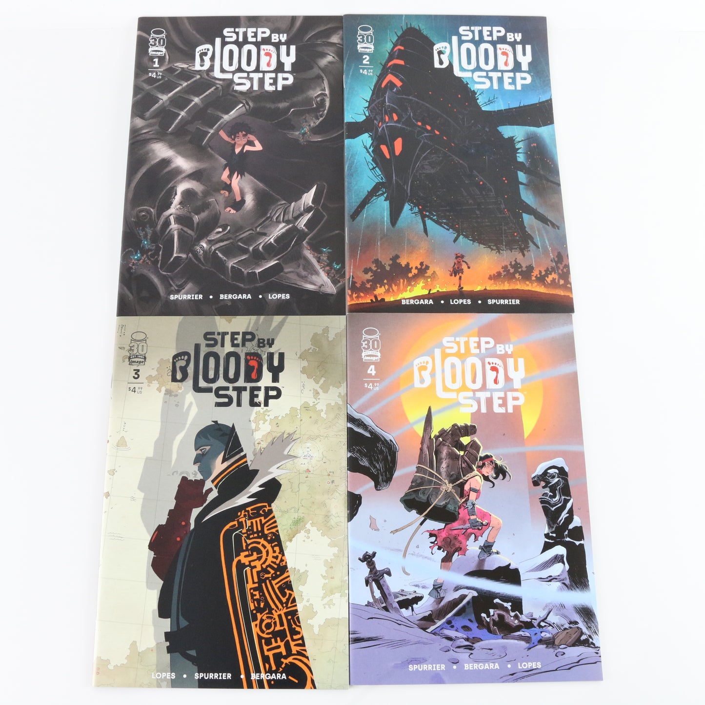 Lot Of 4 Step By Bloody Step Issues #1-4 1st Print Bergara NM Unread Comics