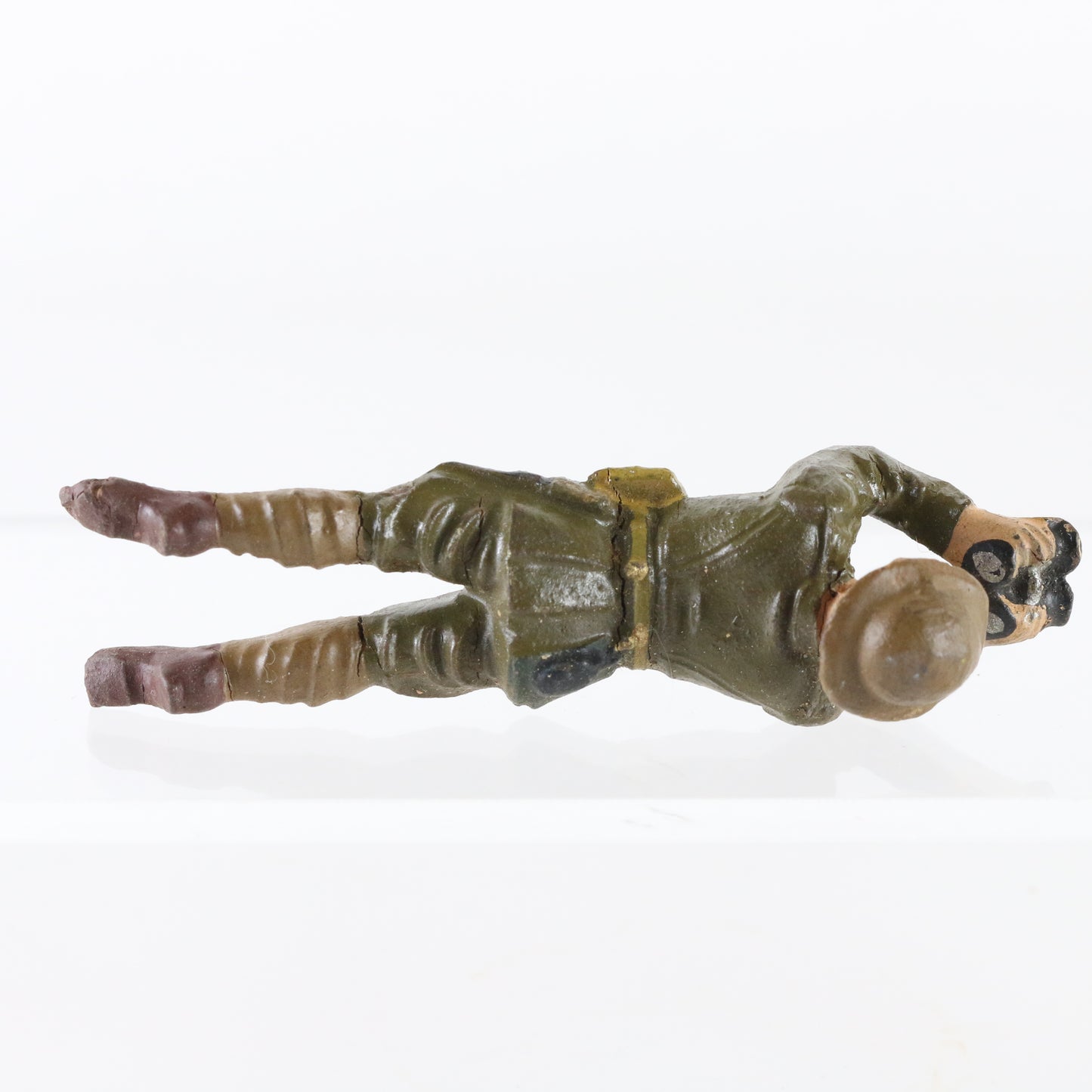 Lineol WWII German composite soldier prone scouting figure collectible toy