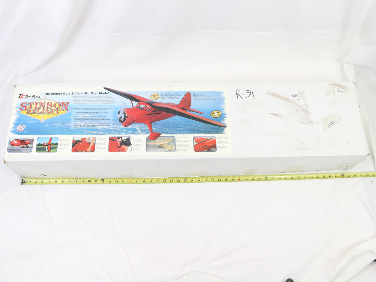 Top Flite Giant Gold Stinson Reliant 1:5 Scale 100.5" Wingspan Wood RC Plane Kit