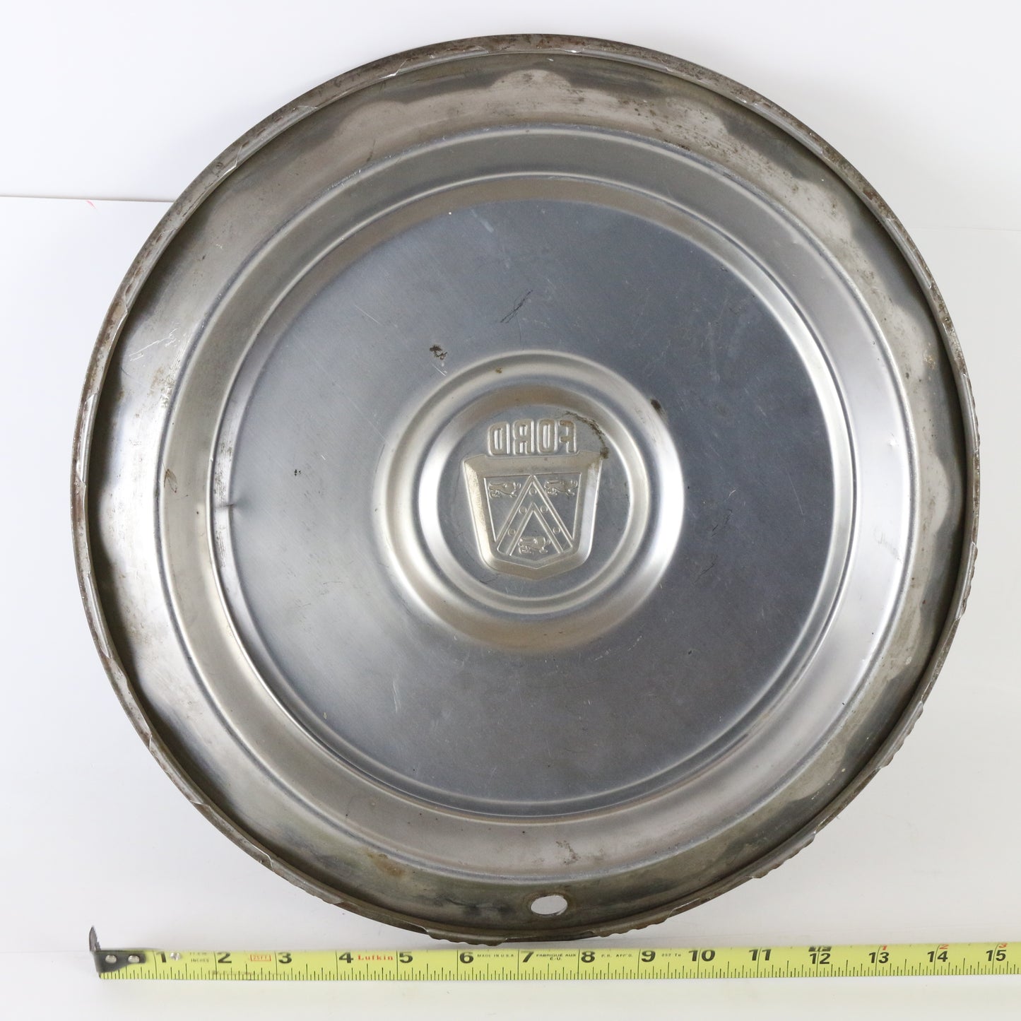 Vintage 1950s Ford Victoria Lion Emblem Metal Wheel Hubcap 15.25"