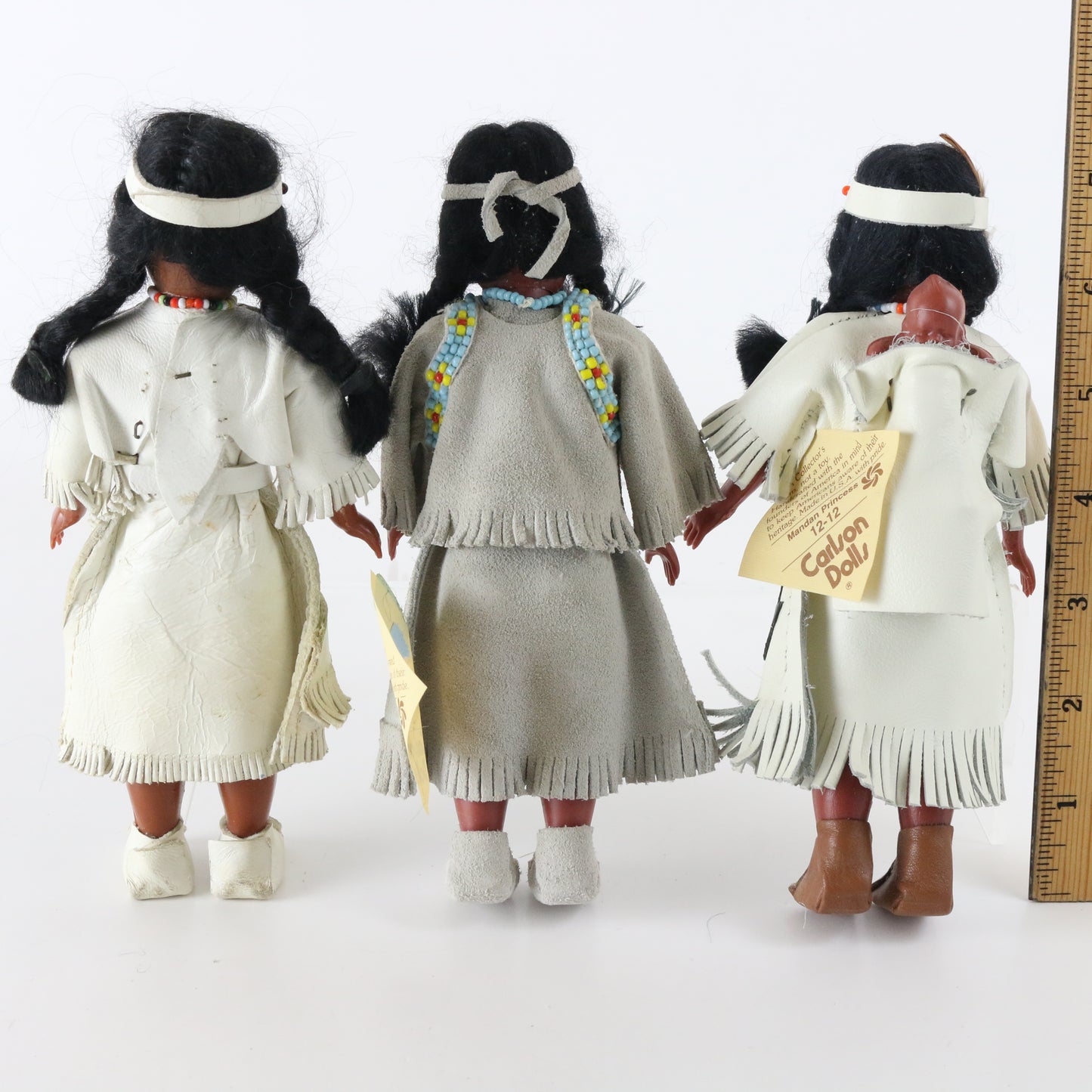 Lot Of 3 Pocahontas Mandan Princess Carlson Native American Dolls 7.25"