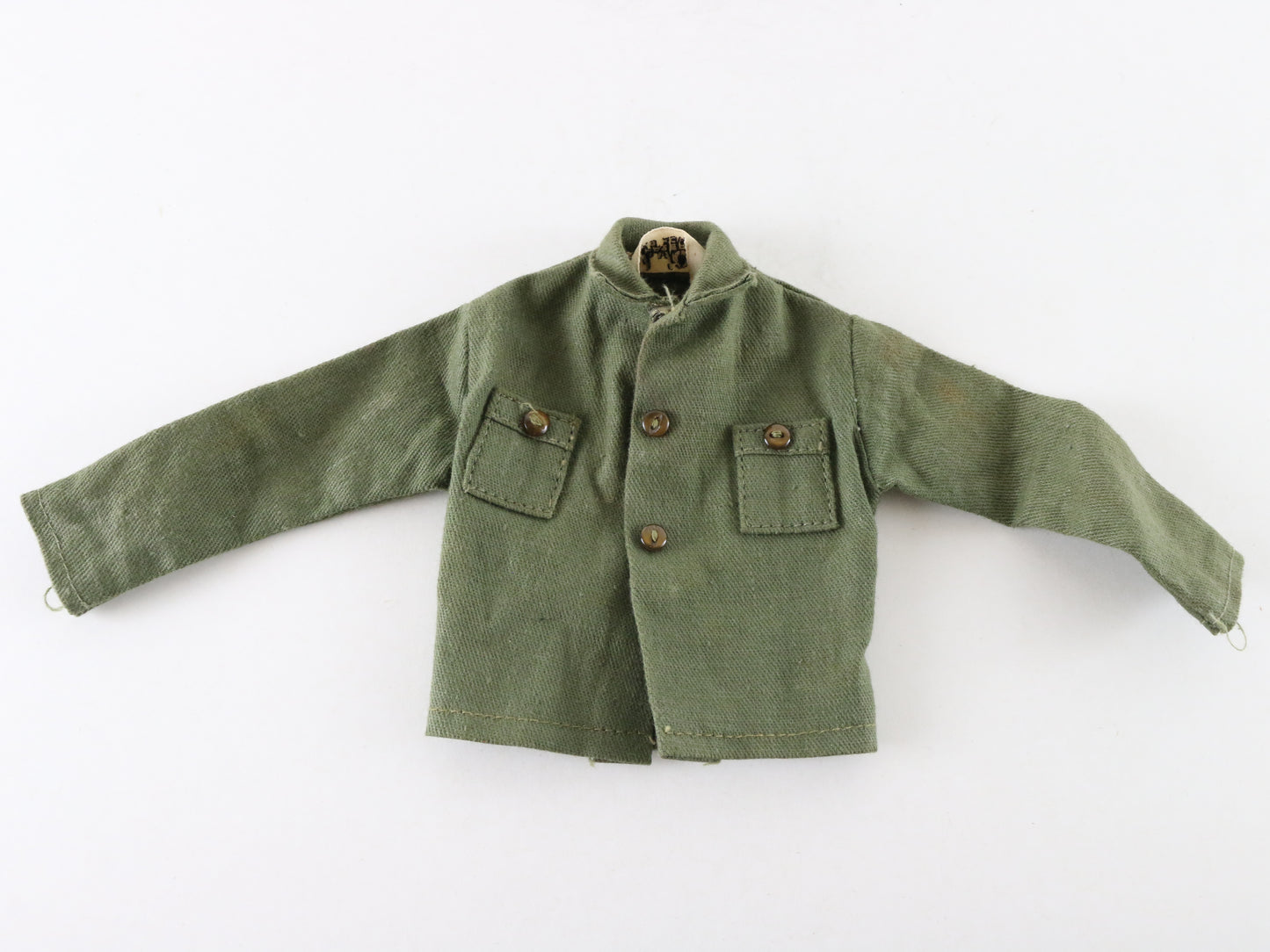 1964 Hasbro Gi Joe Olive Green Fatigue Jacket For 12” Figures Hong Kong