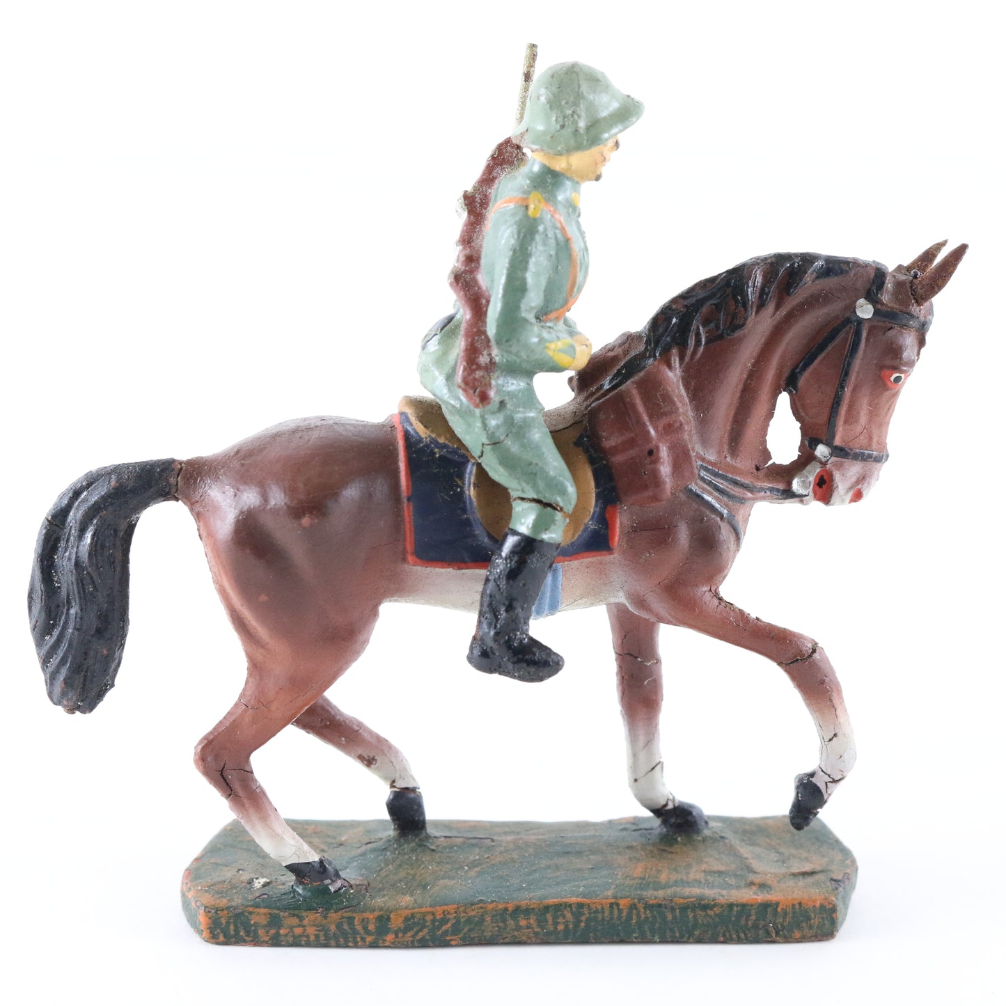 Elastolin German Made WWII Riding Cavalry Composite Toy Soldier Horse 4"