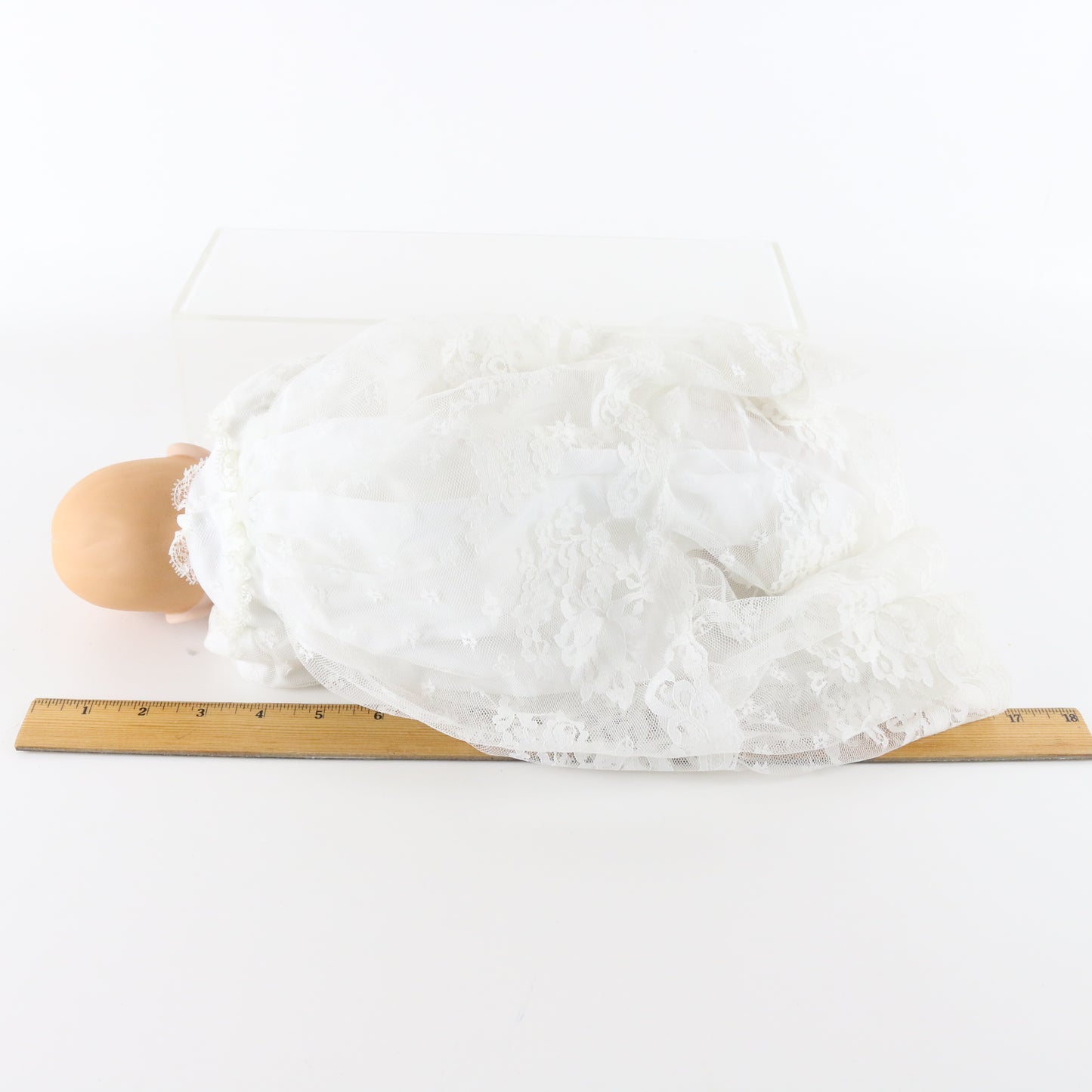 Christening Baby Elke Hutchens Danbury Mint 13" Porcelain Doll W/ White Dress