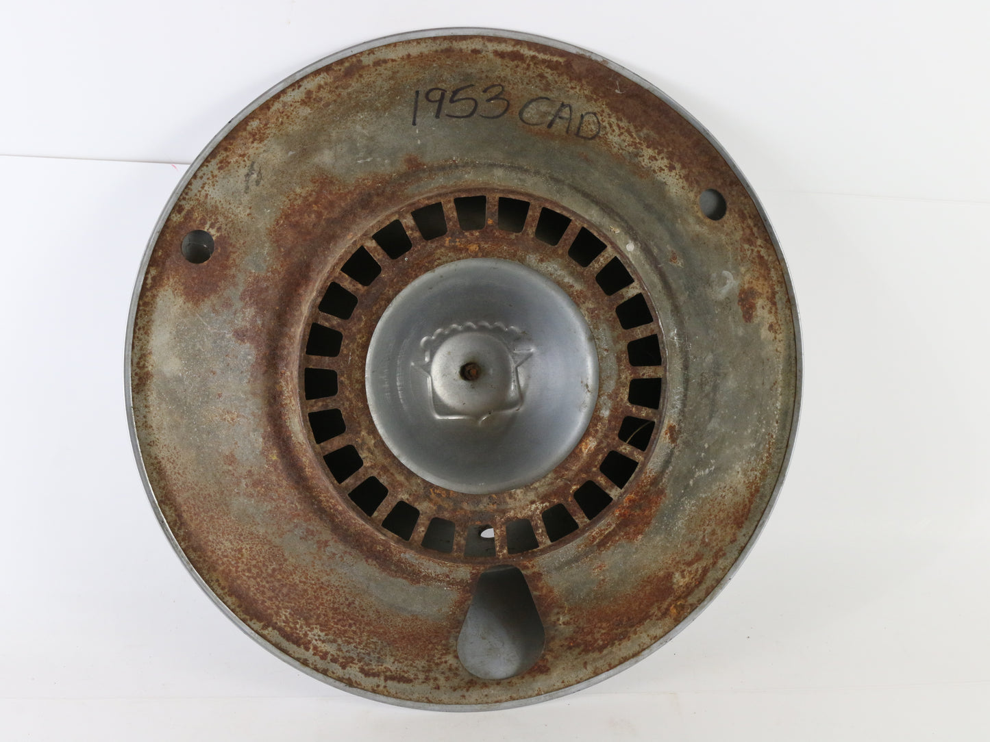 Lot Of 2 Vintage 1953 Cadillac Metal Wheel Hubcaps 15"