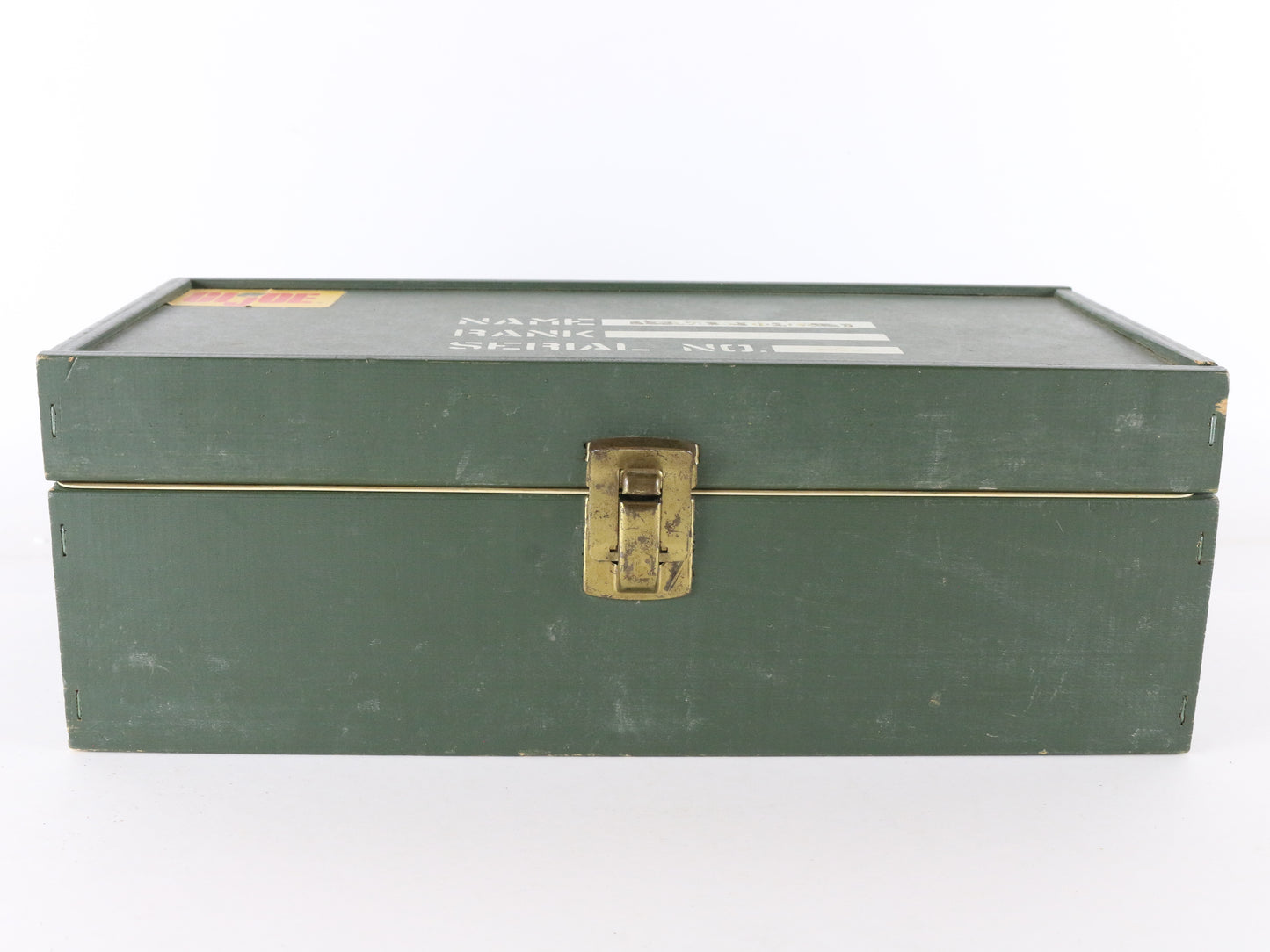 1960s Hasbro Gi Joe Wooden Green Military Footlocker Case W/ Tray