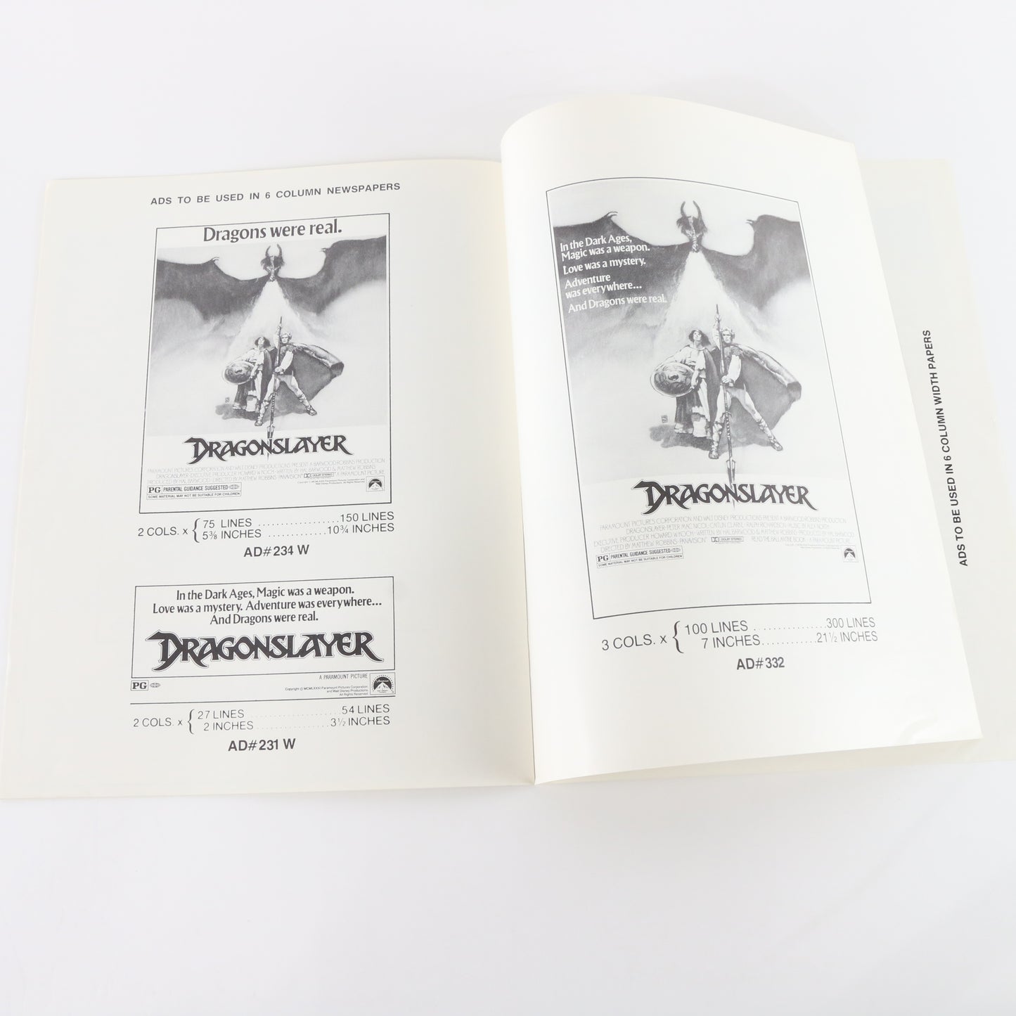 Dragonslayer 1981 Paramount Disney Original Movie Press Booklet