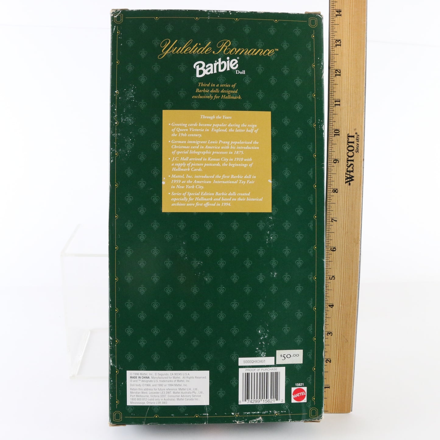 Yuletide Romance Hallmark Special 3rd In Series Barbie Doll Mattel 15621 1996