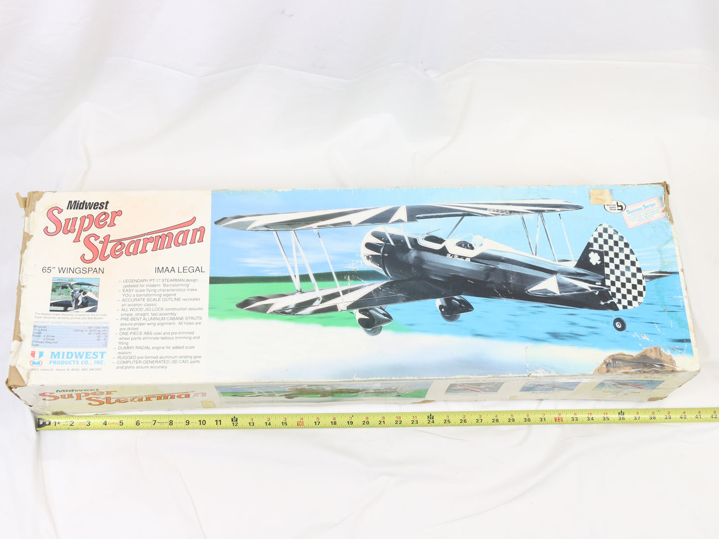 Midwest Super Stearman 65" Wingspan Wood RC Plane Kit