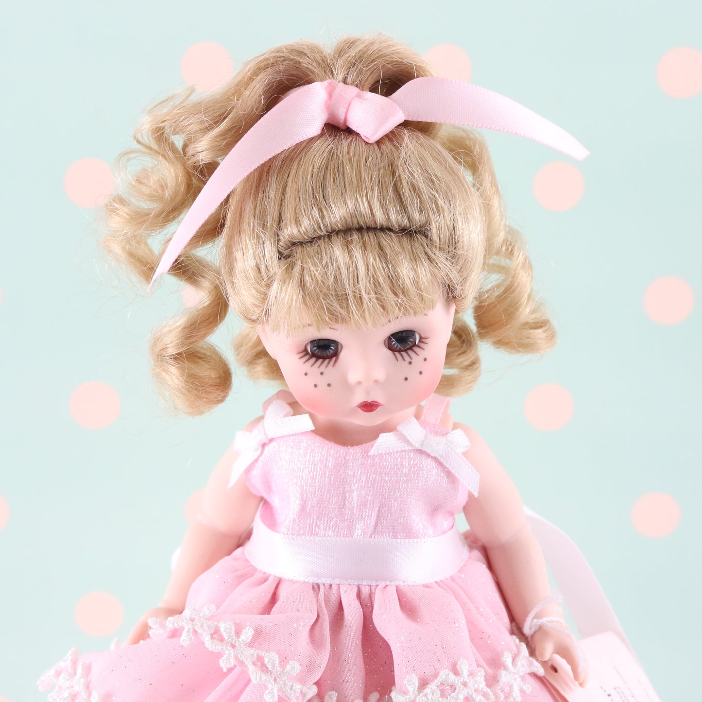 Happy Birthday Blonde Madame Alexander Pink Dress Girl Doll 8" Mx35925