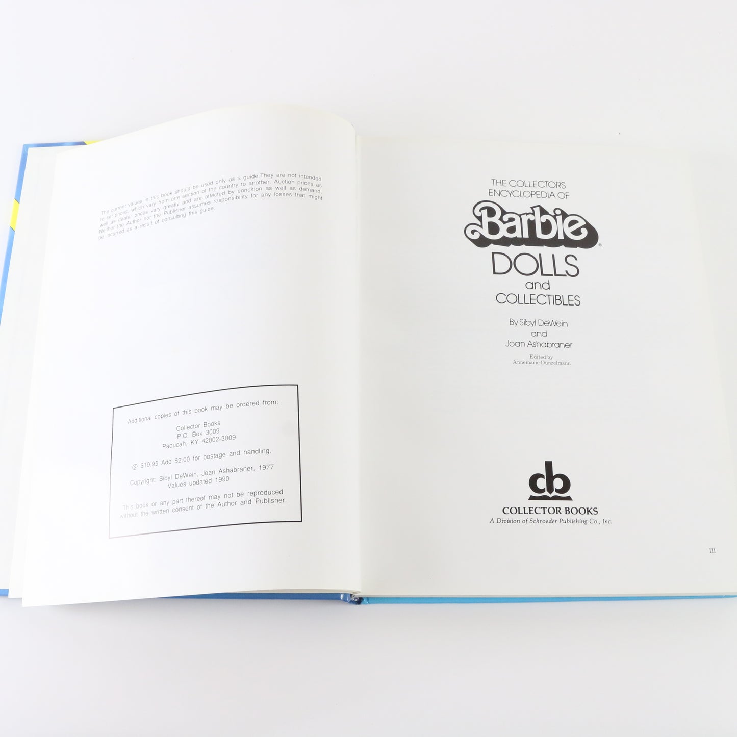 Barbie Dolls & Collectibles Encyclopedia Dewein Ashabraner Hardcover Book 1990