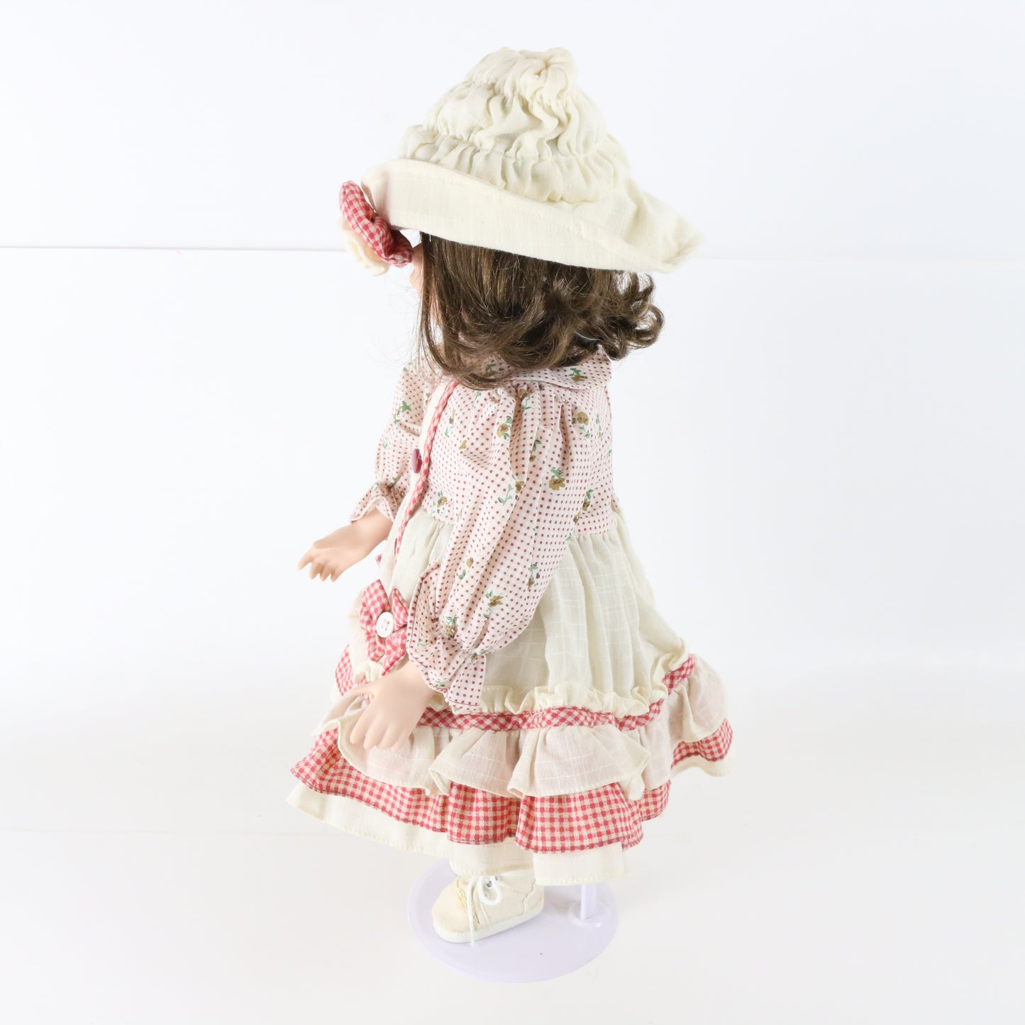 Standing Girl Floral Dress William Tuss Large 16.5" Porcelain Doll