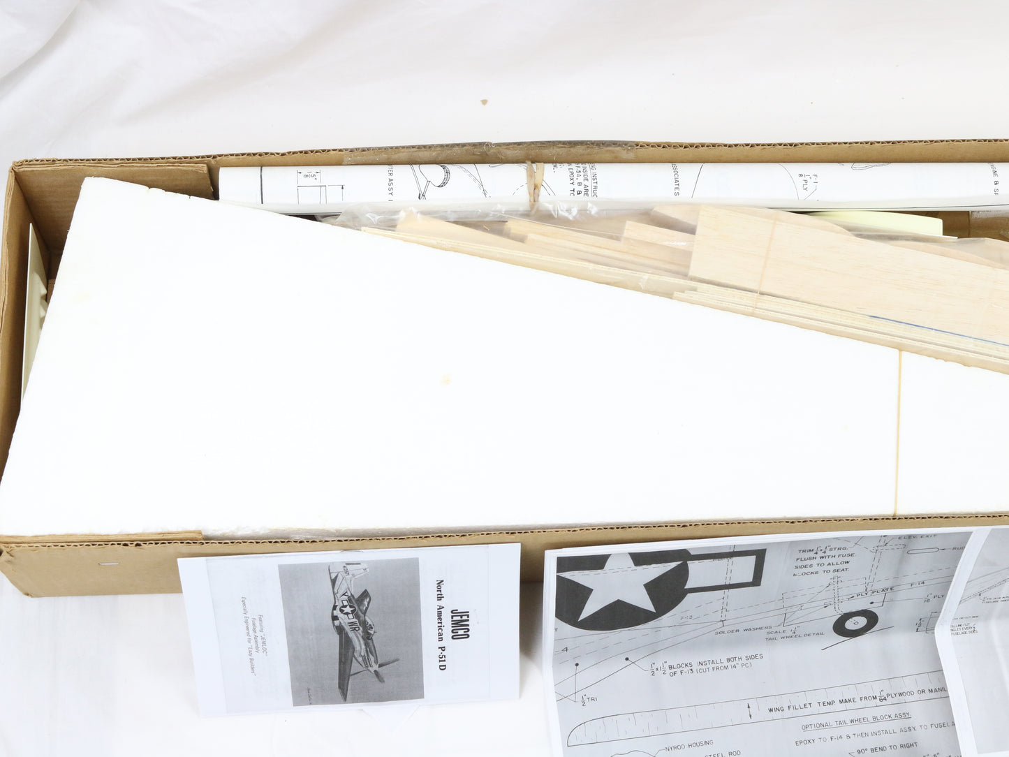 Jemco North American P-51 Mustang 53" Wingspan Wood RC Plane Kit