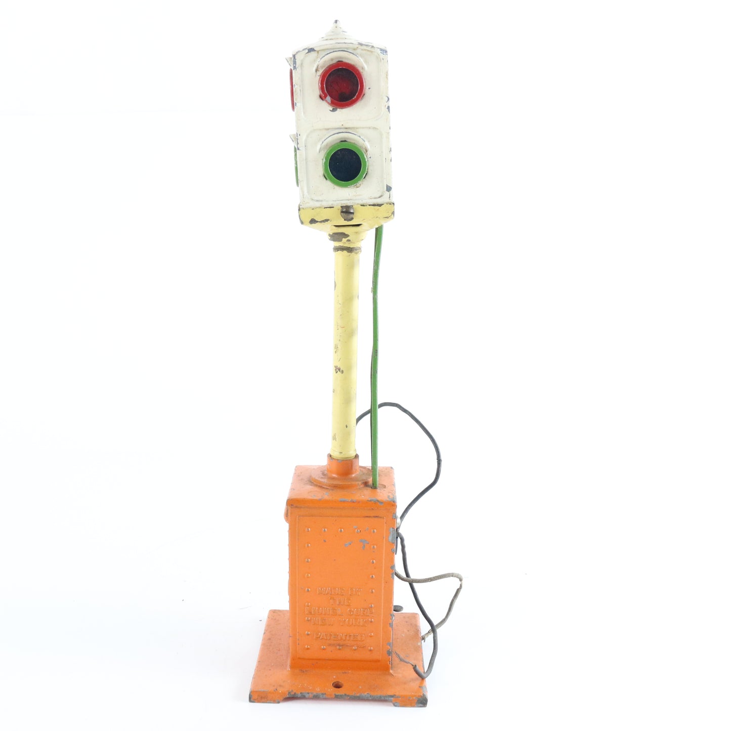 Prewar Block Signal Orange & White Lionel O 78 Model Train Accessory classic railroad signaling device