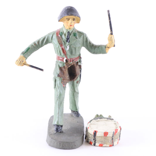 Elastolin WWII Marching Drummer Composite Vintage Toy Soldier 3"