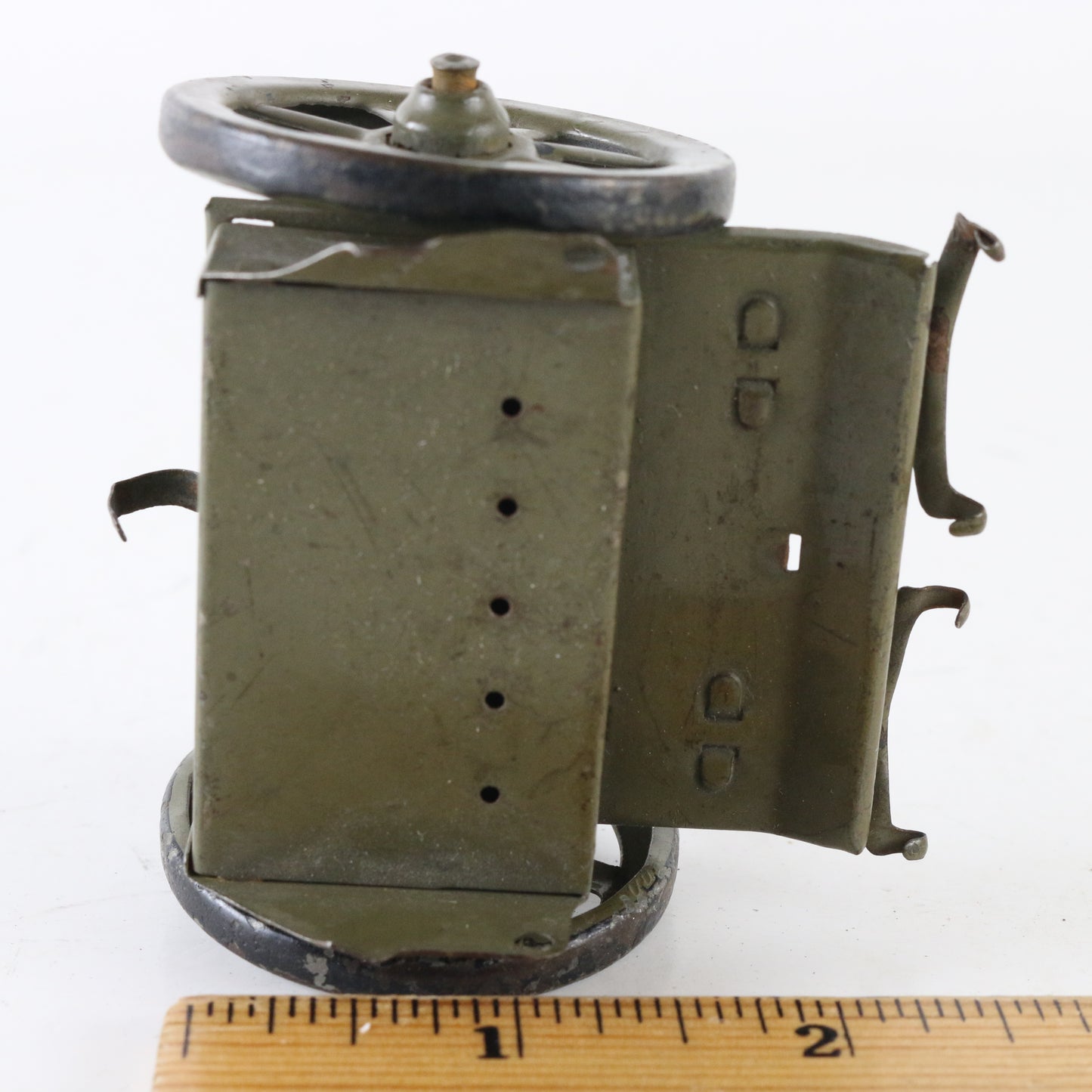 Lineol-style metal horse-drawn military supply cart Germany vintage toy