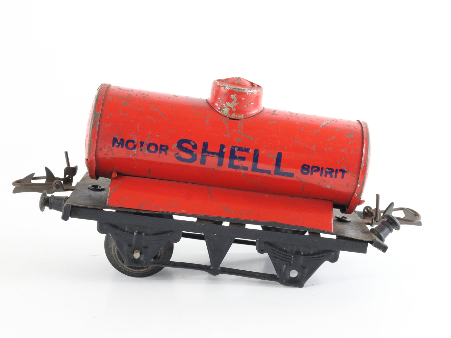 Red Motor Spirit Shell Tank Car Hornby Meccano O Model Train iconic tinplate tank wagon for Shell petrol