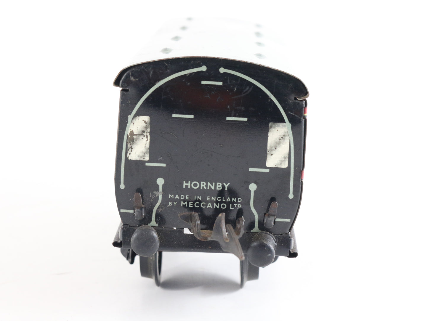 Red Guard Passenger Wagon Hornby Meccano LMS O Model Train collectible tinplate coach with LMS branding