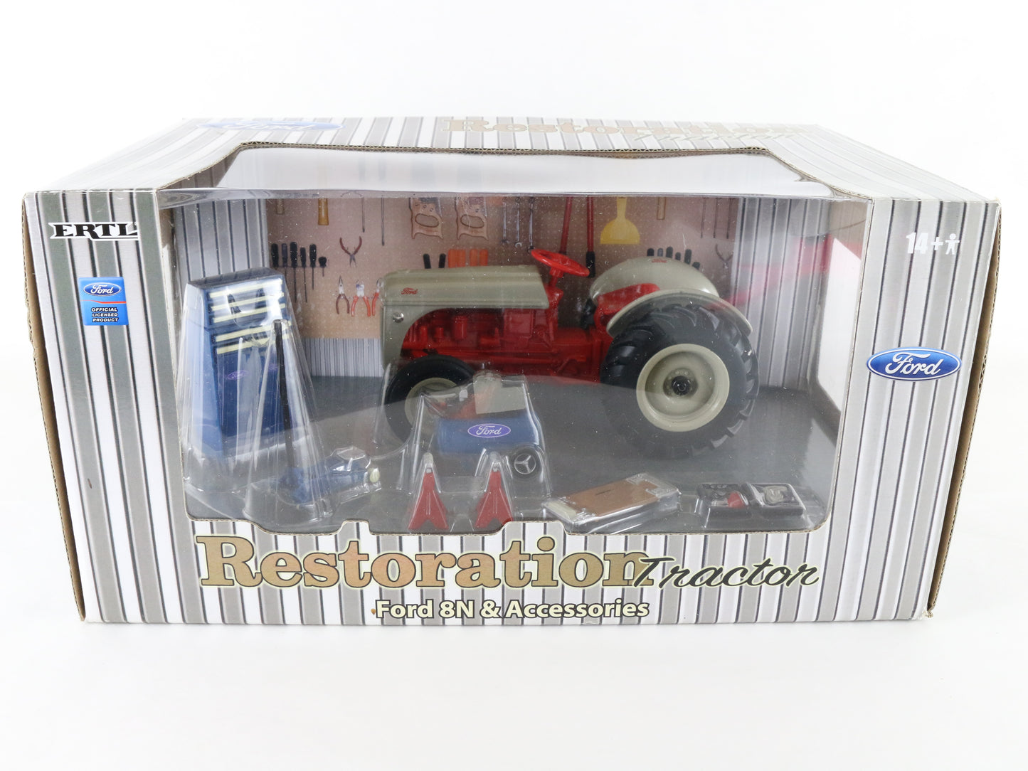 Ford 8N Restoration Tractor & Accessories Red Gray ERTL 1:16 Diecast 13780