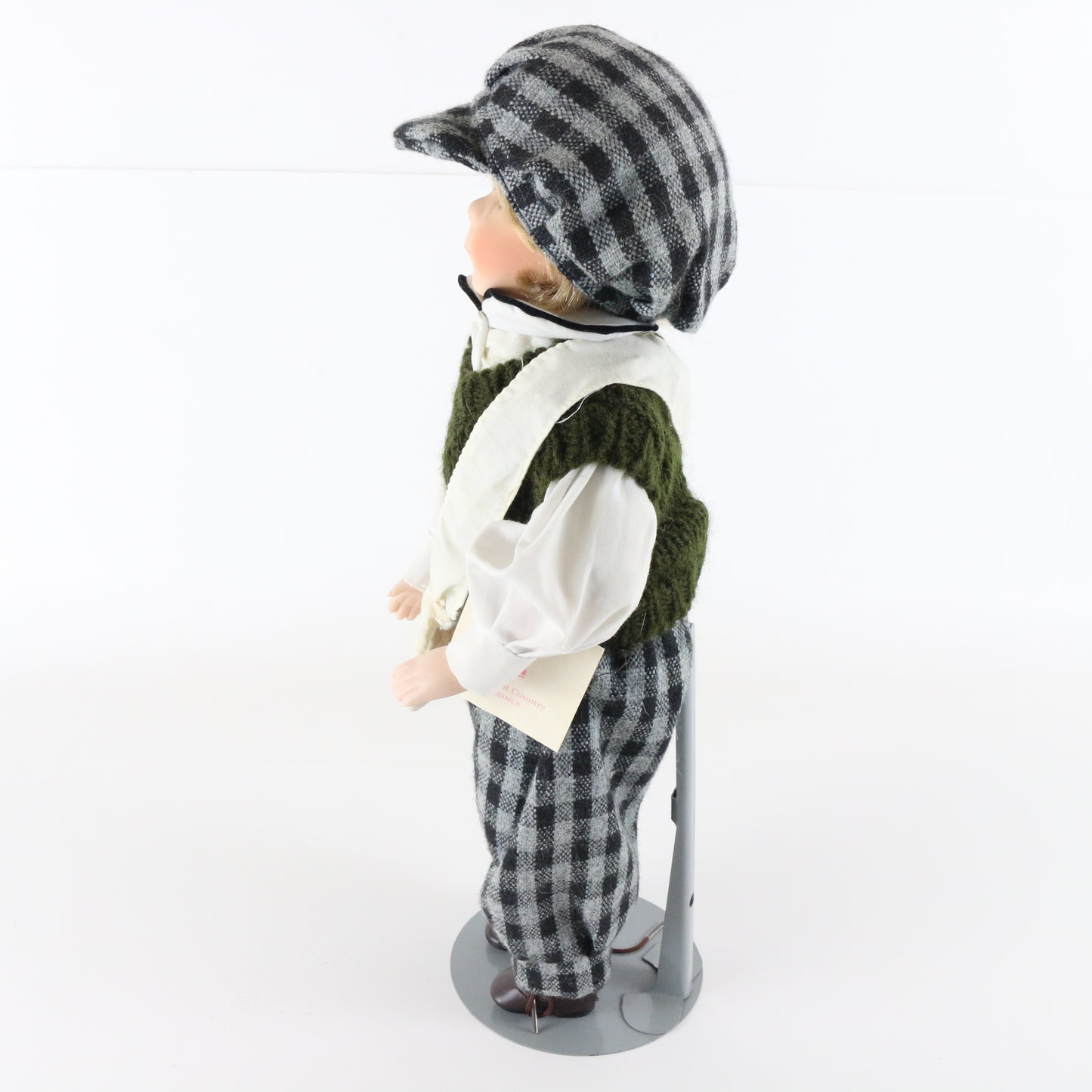 American Country Classics Daily News 15.5" Porcelain Doll W/ Clothes & Bag 11/50