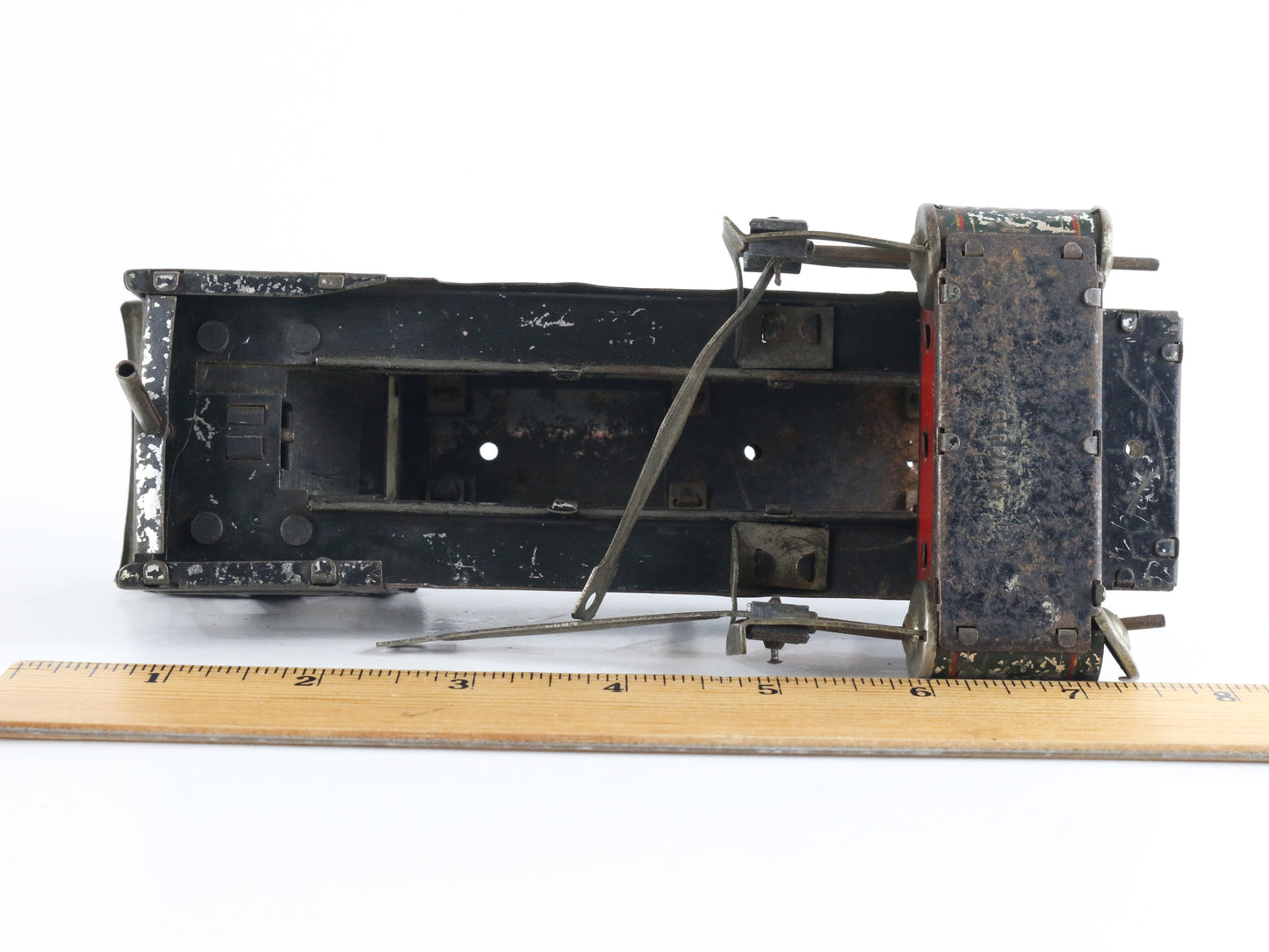 Red & Green Steam Locomotive Engine Shell Marklin O Prewar Tin Train antique tinplate loco shell restoration
