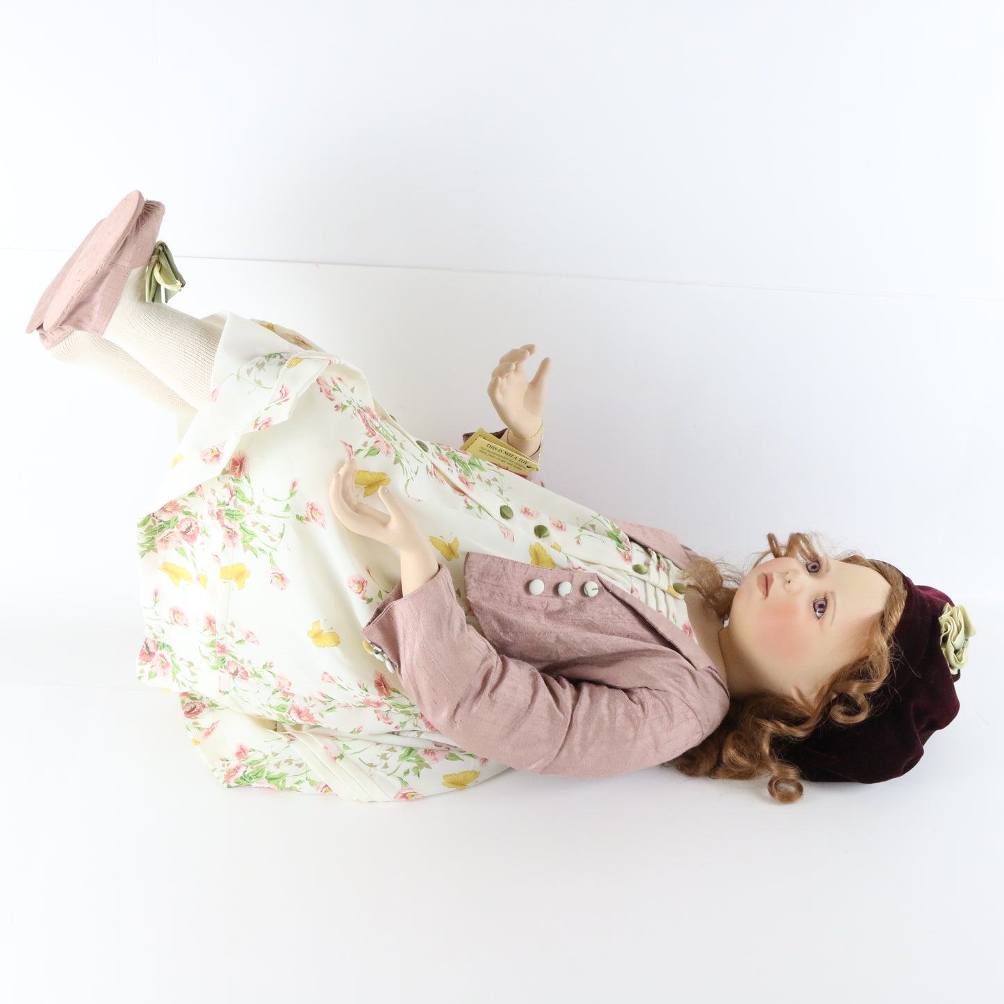 April Christine Orange Elite Dolls Large 26" Porcelain Girl W/ Hat 588/1000