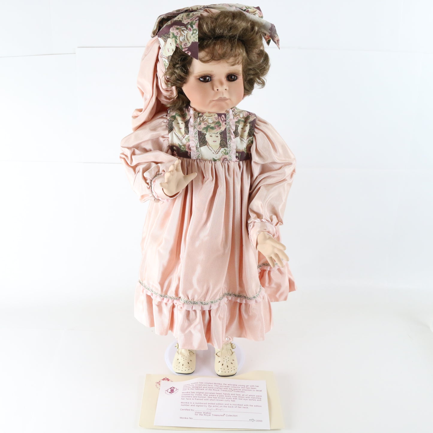 Monika Vickie Walker Rose Dress Girl Royal Treasures 24" Porcelain 590/2000