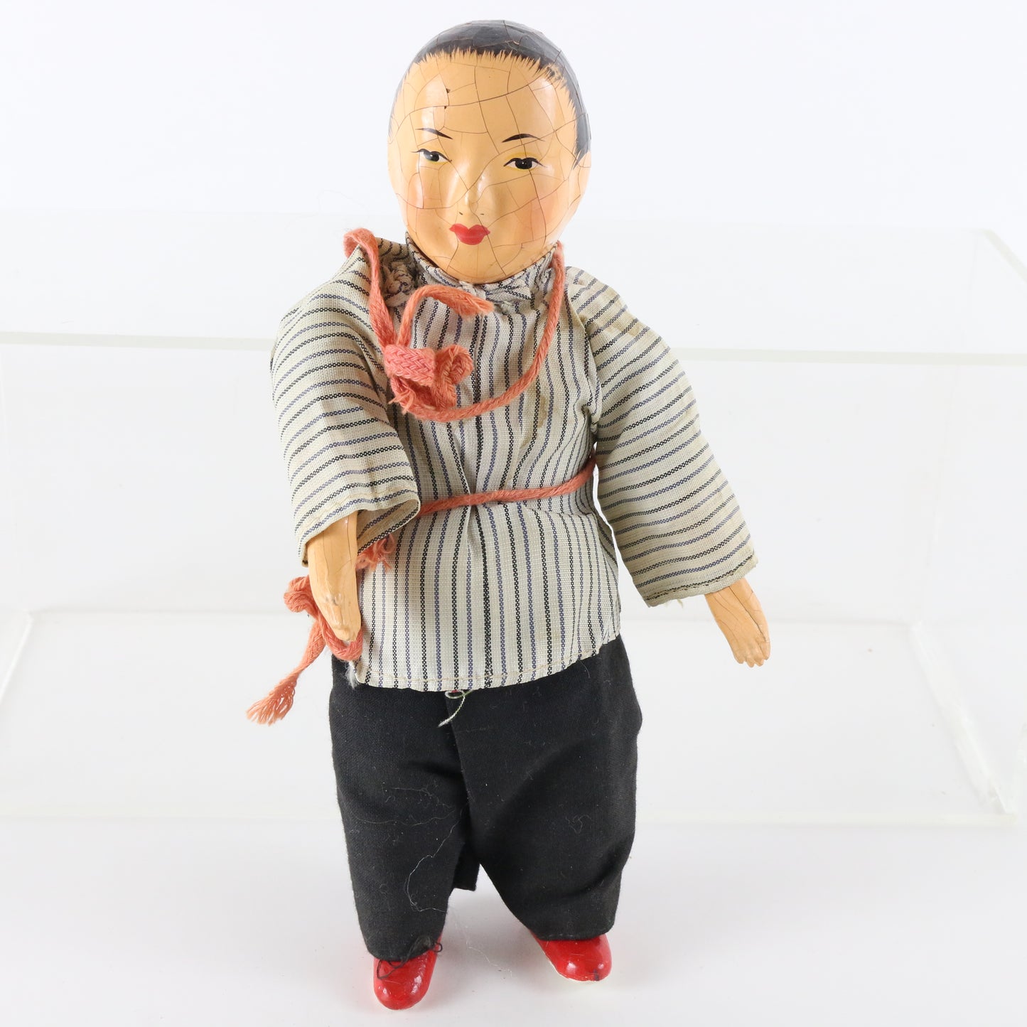 Vintage Chinese Woman Composite 8.5" Doll W/ Clothing Hong Kong